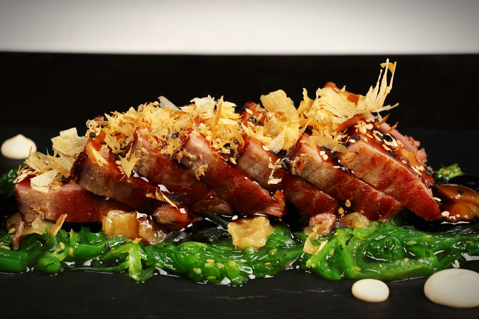 Grilled dish with bonito flakes